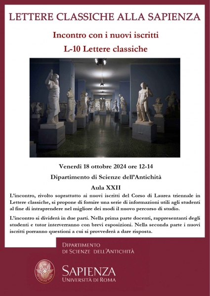 Presentazione CdL in Lettere Classiche - 2024