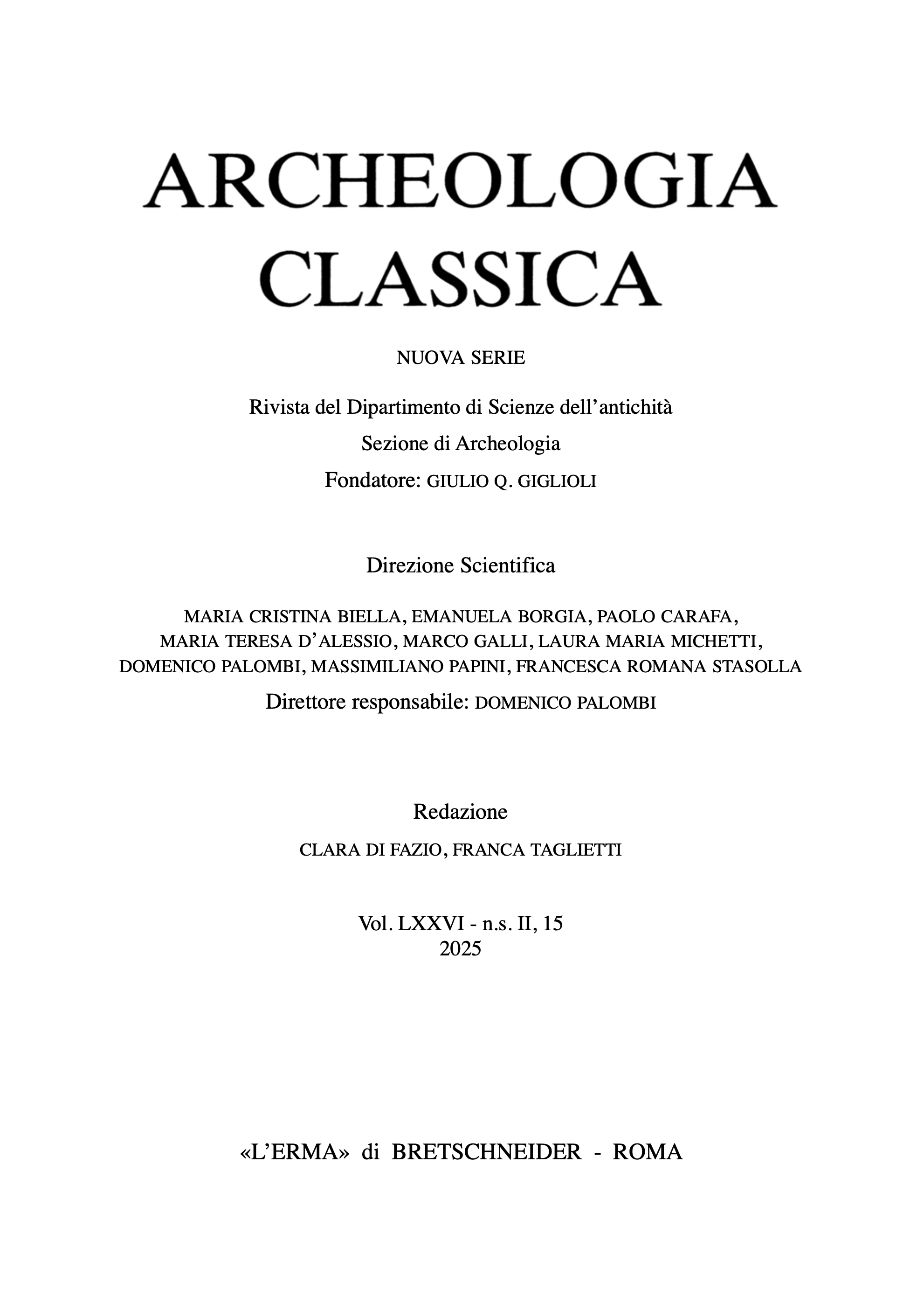 Copertina rivista volume 76